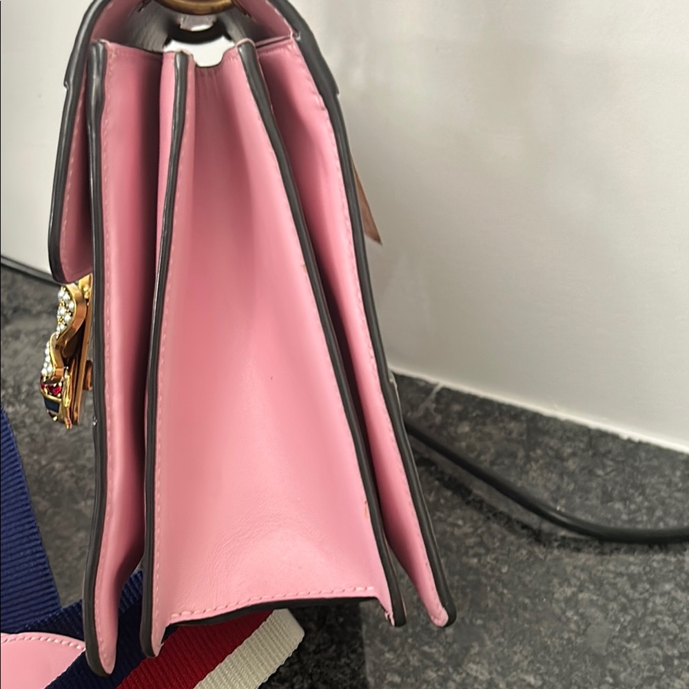 . GUCCI Queen Margaret Pink Bee Lea Satchel; - Picture 5 of 15